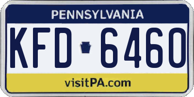 PA license plate KFD6460