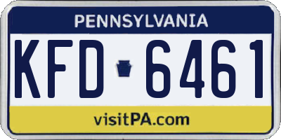 PA license plate KFD6461