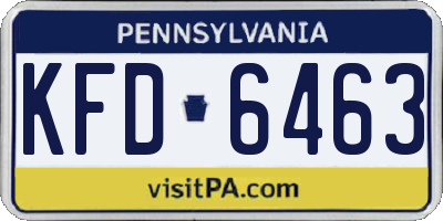 PA license plate KFD6463