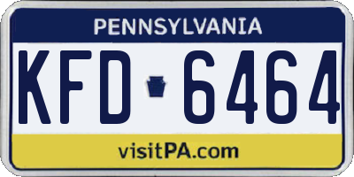 PA license plate KFD6464