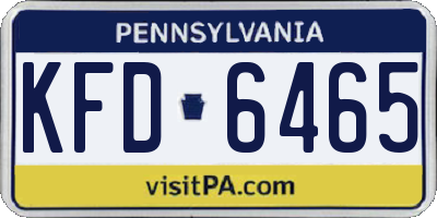 PA license plate KFD6465