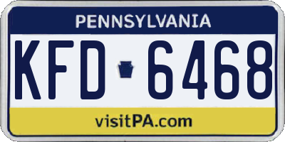 PA license plate KFD6468