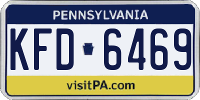 PA license plate KFD6469