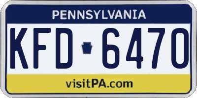 PA license plate KFD6470