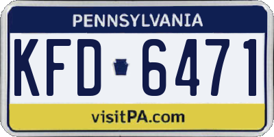 PA license plate KFD6471