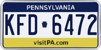 PA license plate KFD6472