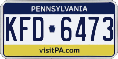 PA license plate KFD6473