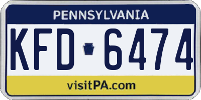 PA license plate KFD6474