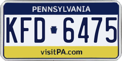 PA license plate KFD6475