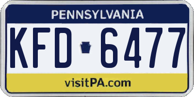 PA license plate KFD6477