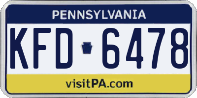 PA license plate KFD6478