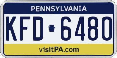 PA license plate KFD6480
