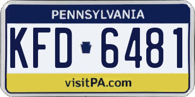 PA license plate KFD6481