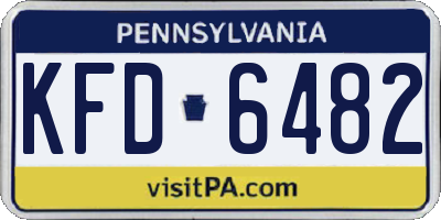 PA license plate KFD6482