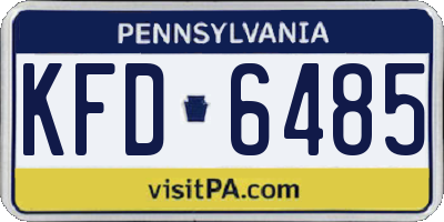 PA license plate KFD6485
