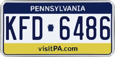 PA license plate KFD6486
