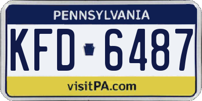 PA license plate KFD6487