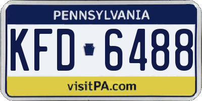 PA license plate KFD6488