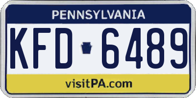 PA license plate KFD6489