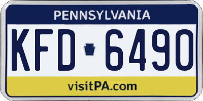 PA license plate KFD6490