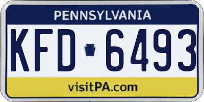 PA license plate KFD6493