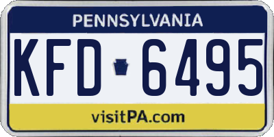 PA license plate KFD6495
