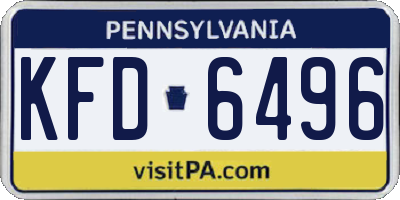 PA license plate KFD6496