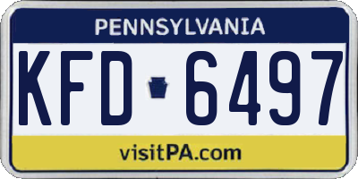 PA license plate KFD6497