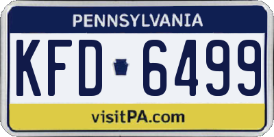 PA license plate KFD6499