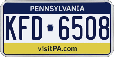 PA license plate KFD6508