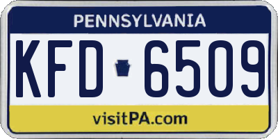 PA license plate KFD6509