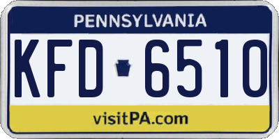 PA license plate KFD6510