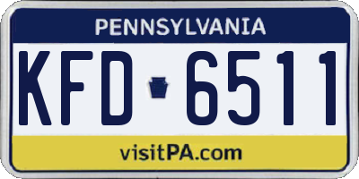 PA license plate KFD6511