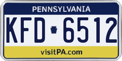 PA license plate KFD6512