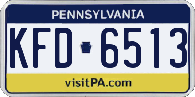 PA license plate KFD6513