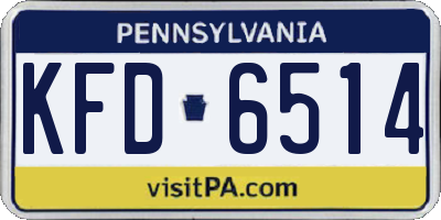 PA license plate KFD6514