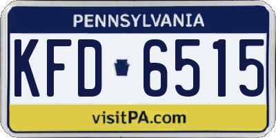 PA license plate KFD6515