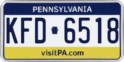 PA license plate KFD6518