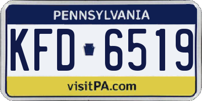 PA license plate KFD6519