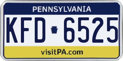 PA license plate KFD6525