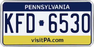 PA license plate KFD6530