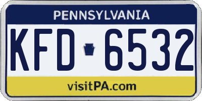 PA license plate KFD6532