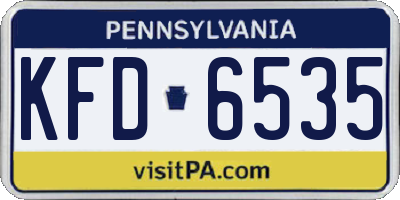 PA license plate KFD6535
