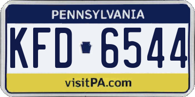 PA license plate KFD6544