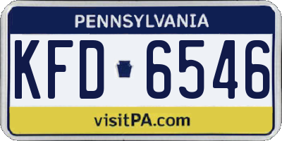 PA license plate KFD6546