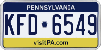PA license plate KFD6549