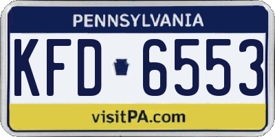 PA license plate KFD6553