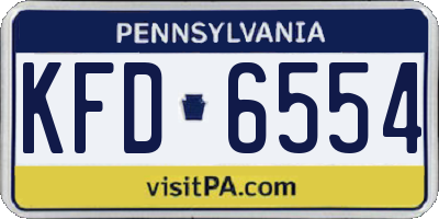 PA license plate KFD6554