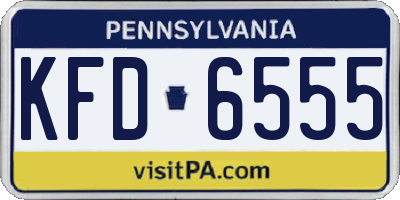PA license plate KFD6555