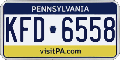 PA license plate KFD6558